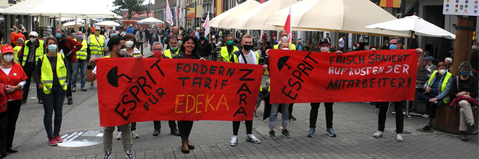 Solidarität mit den Edeka-Beschäftigten – Streik-Kundgebung am 14. Juli 2021
