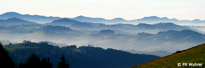 Blick vom Gäbris (Appenzell) Richtung Thurgau