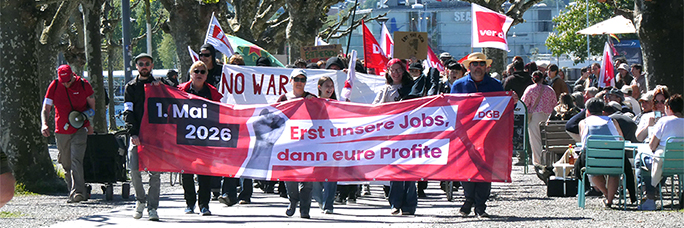 1.-Mai-Demo im Konstanzer Stadtgarten. Foto: Pit Wuhrer