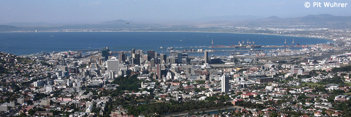Blick auf die Bucht von Kapstadt, Südafrika